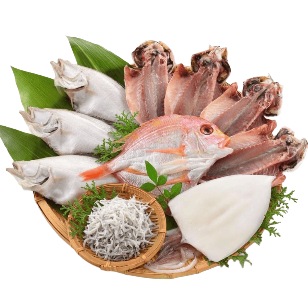 国近商店 干物セット 長門の海の幸お取り寄せ｜あじ・カレイ・連子鯛・剣先いか開き・釜揚げちりめん60g【冷凍便／贈答可】