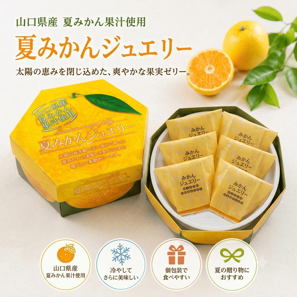 夏季限定】山口県産 夏みかんジュエリー 6個入｜夏みかん果汁使用
